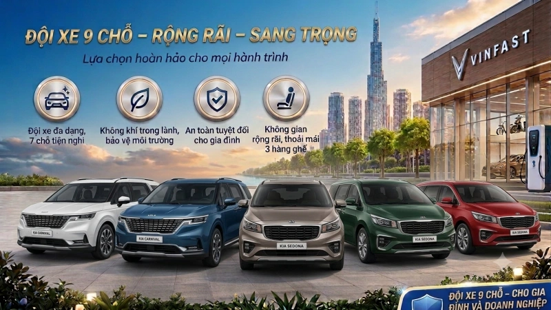 Đội Xe 9 Chỗ – Kia Carnival & Kia Sedona Đời Mới