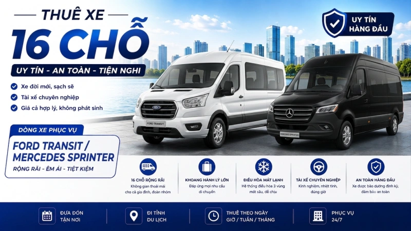 Thuê xe 16 chổ uy tín